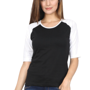 White & Black Round Neck Tee